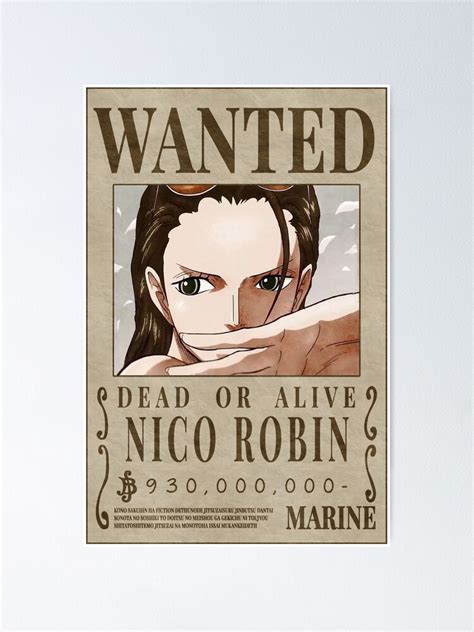 "Robin Wanted Poster Post-Wano Updated Bounty Poster" Poster for Sale ...