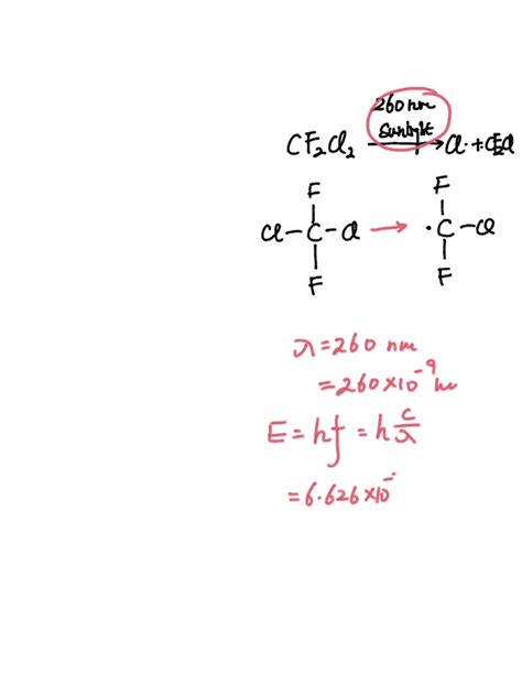 SOLVED: How do I calculate the bond energy for this CFC reaction that ...