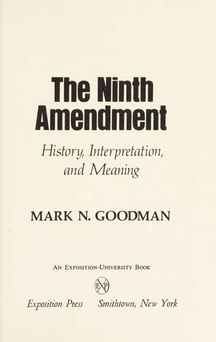 The Ninth Amendment : history, interpretation, and meaning | Open Library