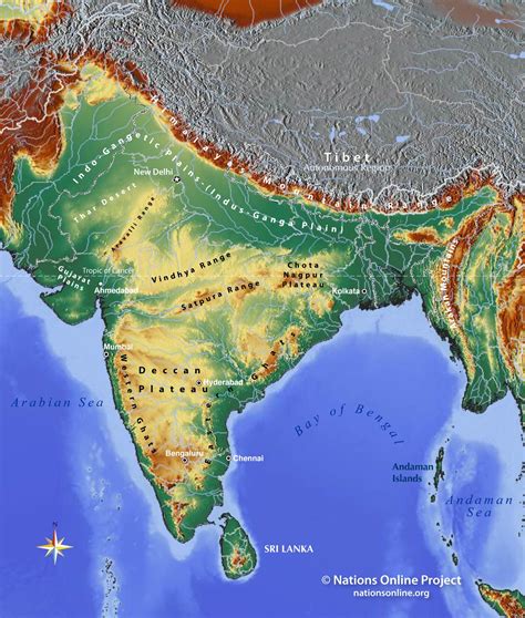 India Map With Rivers And Mountains