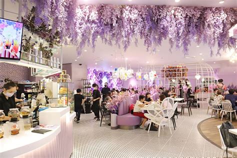 COFFEE SHOP Q Classified, VivoCity-- Purple-Themed Floral | This Is ...