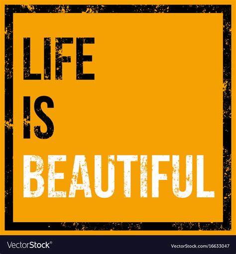 Life is beautiful poster Royalty Free Vector Image