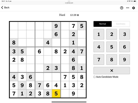 New York times sudoku 5 januar. No notes : r/sudoku