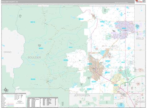 Boulder County, CO Wall Map Premium Style by MarketMAPS