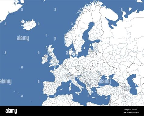 Map of Europe divided into states and provinces. European political map ...