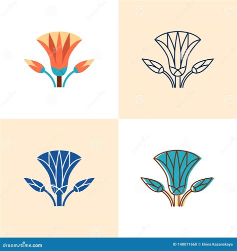 Egyptian Lotus Stock Illustrations – 790 Egyptian Lotus Stock ...