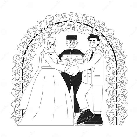 Nikah Ceremony Monochrome Concept Vector Spot Illustration Stock Vector ...