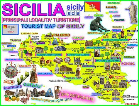 Benvenuti in Italia!: Map of Sicily and its main attractions