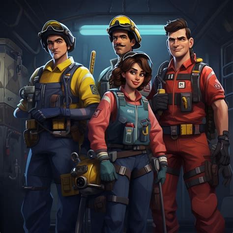 Premium AI Image | Rescue team cartoon characters