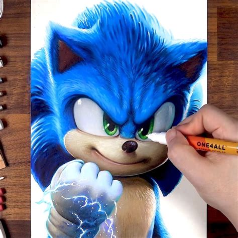 Drawing Sonic the Hedgehog using colored pencils | Colored pencils ...