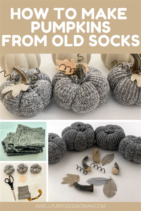 How to Make Fabric Pumpkins from Old Socks - A Well Purposed Woman