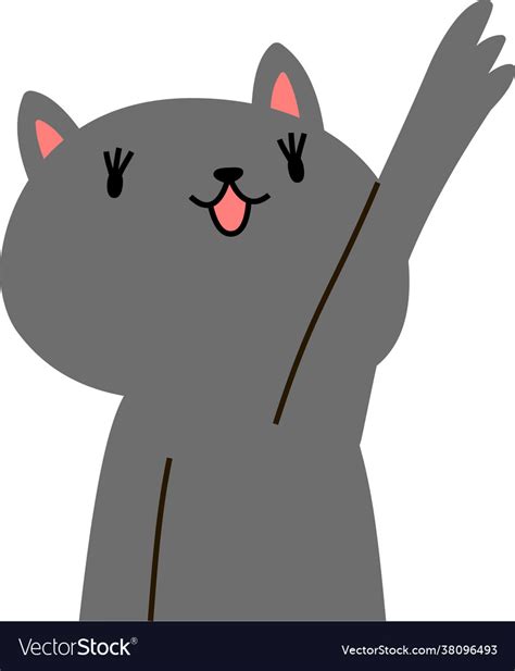 Black cat that guides you pointing your finger Vector Image