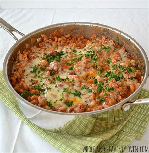 Skillet Chili Macaroni & Cheese - Whole and Heavenly Oven