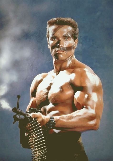 Promo shot «Commando»(1985) Arnold Schwarzenegger as Colonel John ...