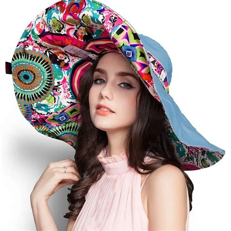 [SUOGRY] 2017 Fashion Design Flower Foldable Brimmed Sun Hat Summer ...