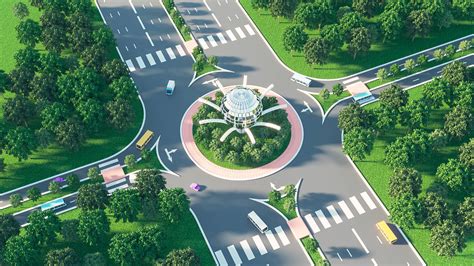 3D Road Design roundabout | CGTrader