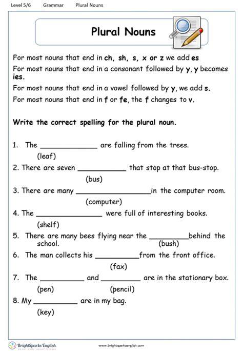 Plural Nouns – English Treasure Trove