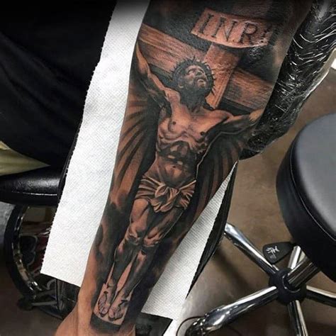 50 Amazing Jesus Forearm Tattoo Designs for Men | Jesus forearm tattoo ...