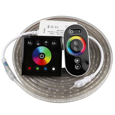 2 Finger touch Remote control RGB LED Strip 220V 220 V waterproof LED ...