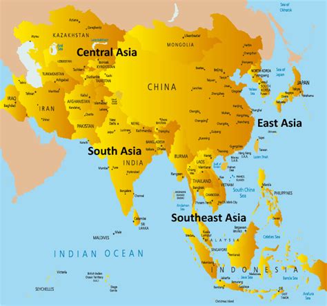 Travel map of asia - ToursMaps.com