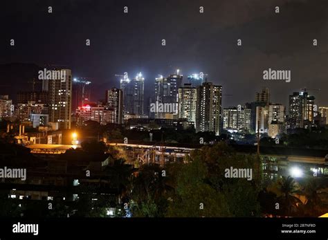 Mumbai skyline at night with lot of colourful lights Mumbai ...