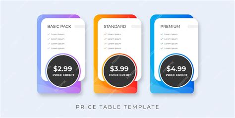 Premium Vector | Price table modern design price list subscription ...