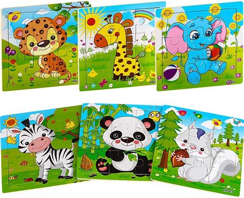 Amazon.com: Aitey Wooden Jigsaw Puzzles for Kids Ages 2-5 Toddler ...