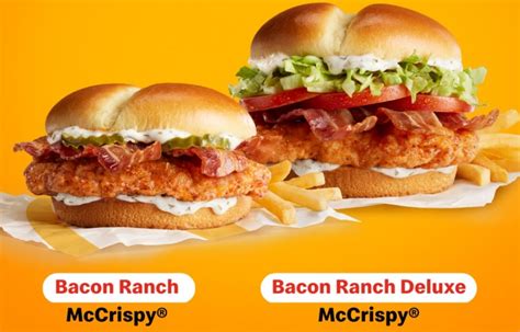 McDonald's Officially Launches New Bacon Ranch McCrispy And Bacon Ranch ...