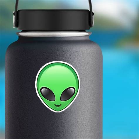 Green Alien Face Emoji Sticker