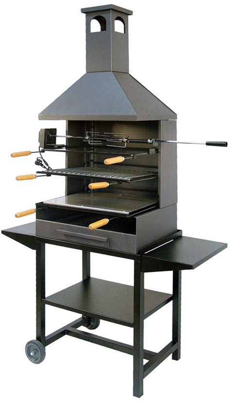 Barbecue with Chimney full metal with Rotisserie Kit - The Store