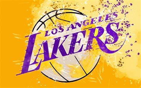 Download wallpapers Los Angeles Lakers, 4k, grunge art, logo, american ...