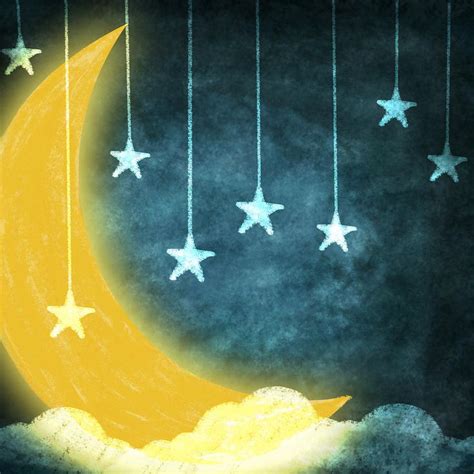 "hanging" stars! | Moon painting, Star painting, Star art