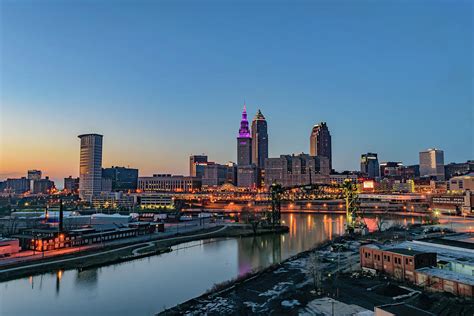 Cleveland Skyline at Sunset Photograph by Cityscape Photography - Pixels