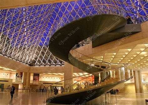 Inside the Louvre Museum Pyramid at Dusk Paris France Modern ...