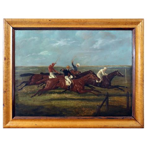 Antique Horse Racing Painting For Sale at 1stDibs