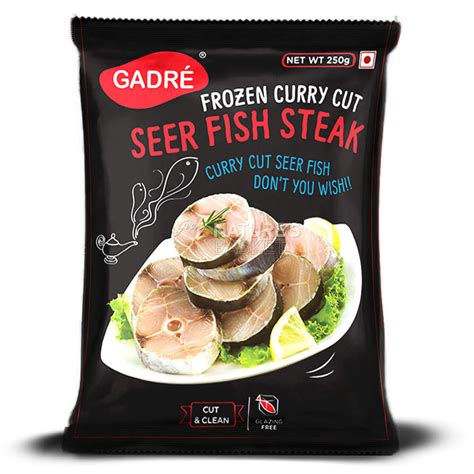 Buy Gadre Seer Fish Steak Frozen Curry Cut, 250g Pouch Online at ...