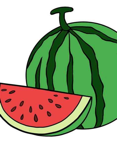 Easy Watermelon Slice Step-by-Step Tutorial - Easy Drawing Guides