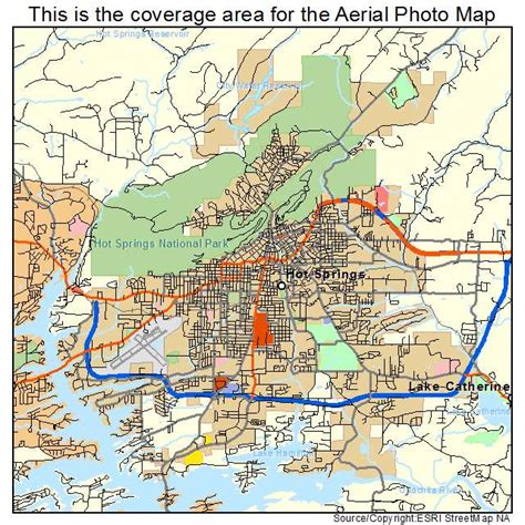 Aerial Photography Map of Hot Springs, AR Arkansas