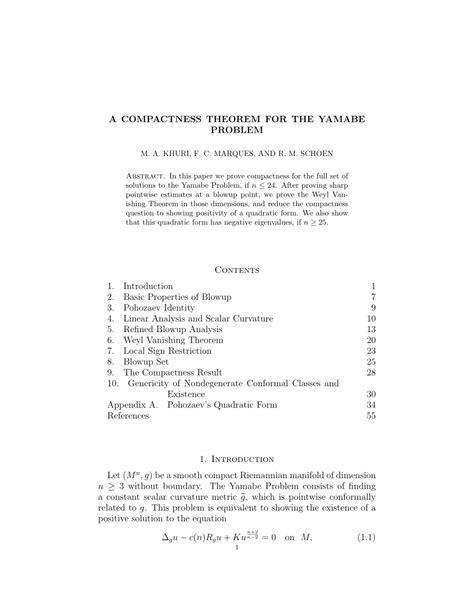 (PDF) A compactness theorem for the Yamabe Problem