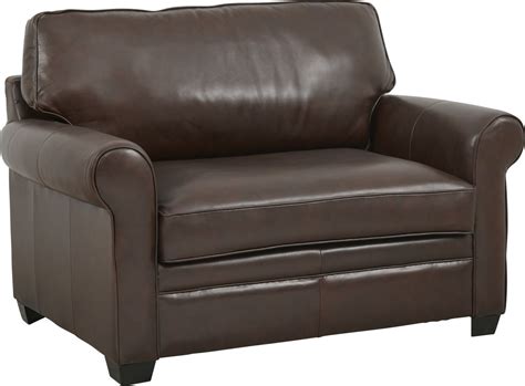 Nikola Place Walnut Leather Sleeper Chair - Rooms To Go