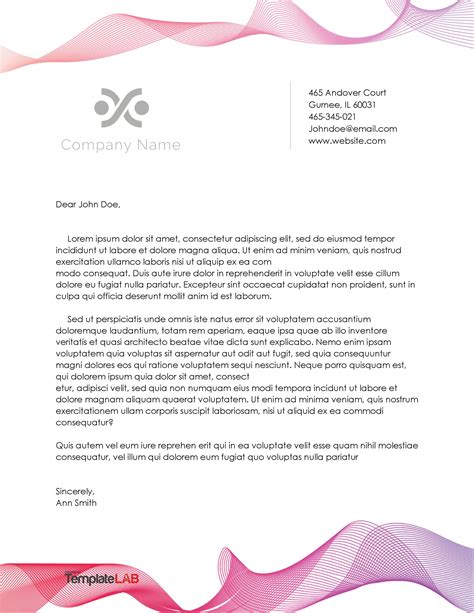 Personal Letter Head Format - Free Business Card & Letterhead Templates ...