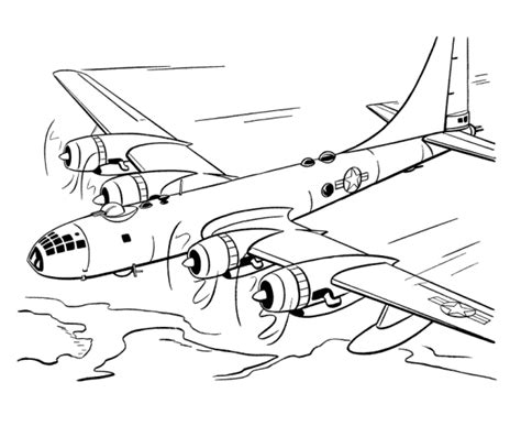 Airline Aircraft Drawings amd Coloring Sheets - B-29 Superfortress