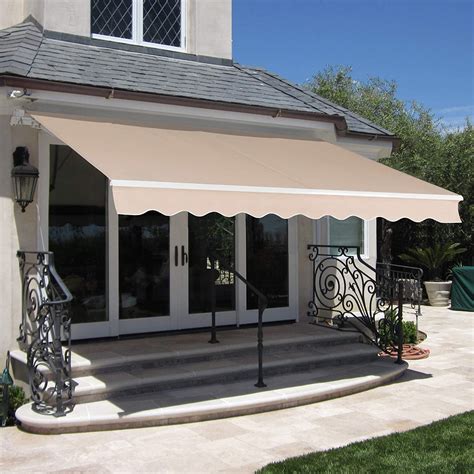 XtremepowerUS 10'x8' Manual Retractable Patio Awning Outdoor Sun Shade ...