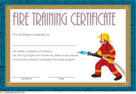 Firefighter Training Certificate Template 3 | Paddle Templates