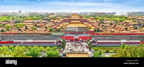 Aerial view of the Forbidden City, Chinese Imperial Palace, Beijing ...