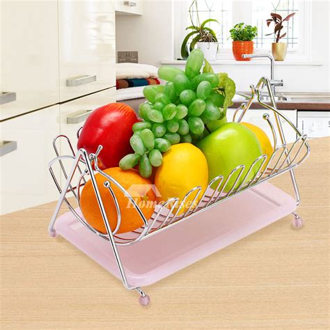 Metal Fruit Bowl Hanging Plastic Pink Contemporary Kitchen Decorative