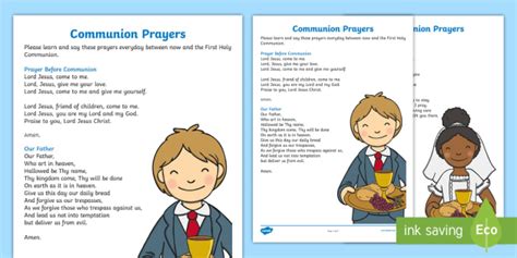 Communion Prayers Homework Display Poster (Teacher-Made)