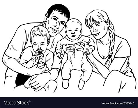 Happy family drawing Royalty Free Vector Image