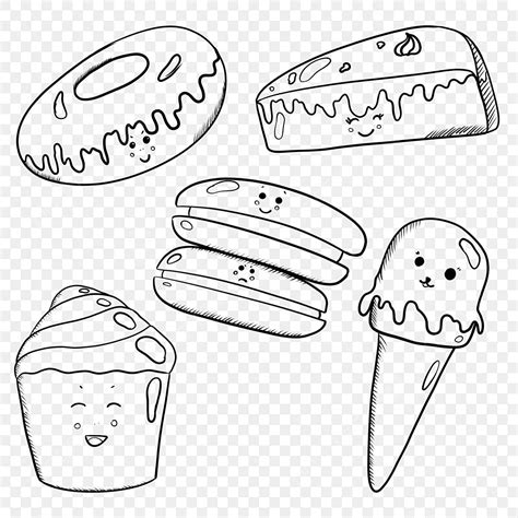 Doodle Dessert, Dessert Drawing, Doodle Drawing, Doodle Sketch PNG ...