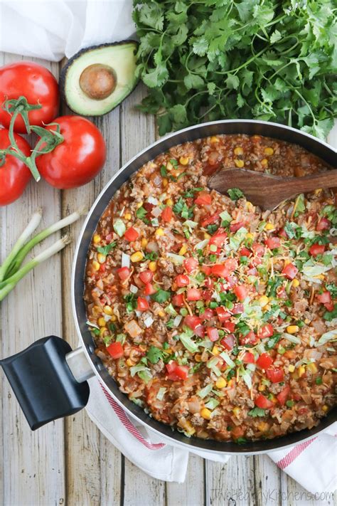 One-Pot Mexican Rice Skillet Dinner - Two Healthy Kitchens